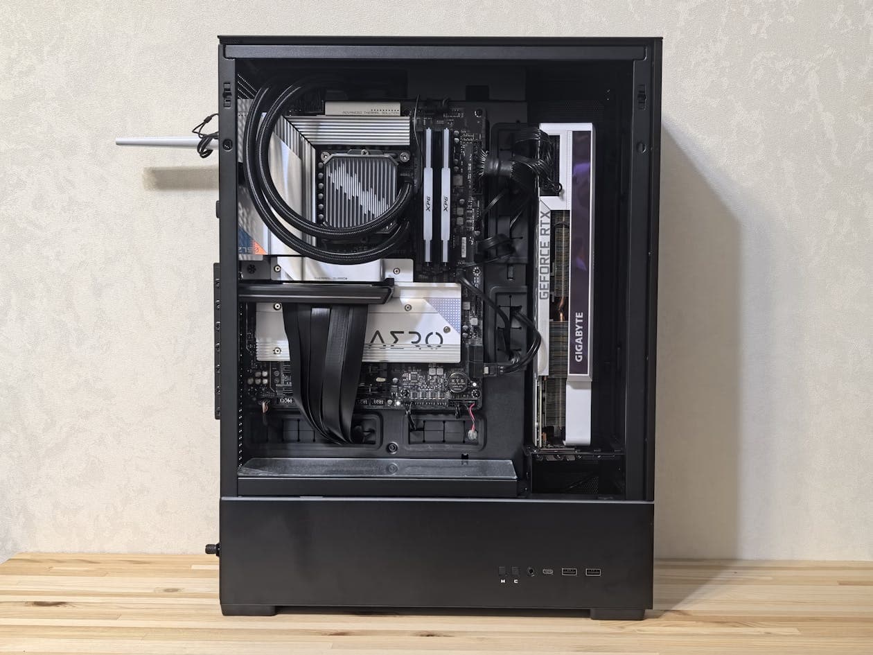 A budget graphics card installed in a desktop PC — the sub-$200 GPU tier in 2026 is thin for new cards, making used-market options the real value play at this budget