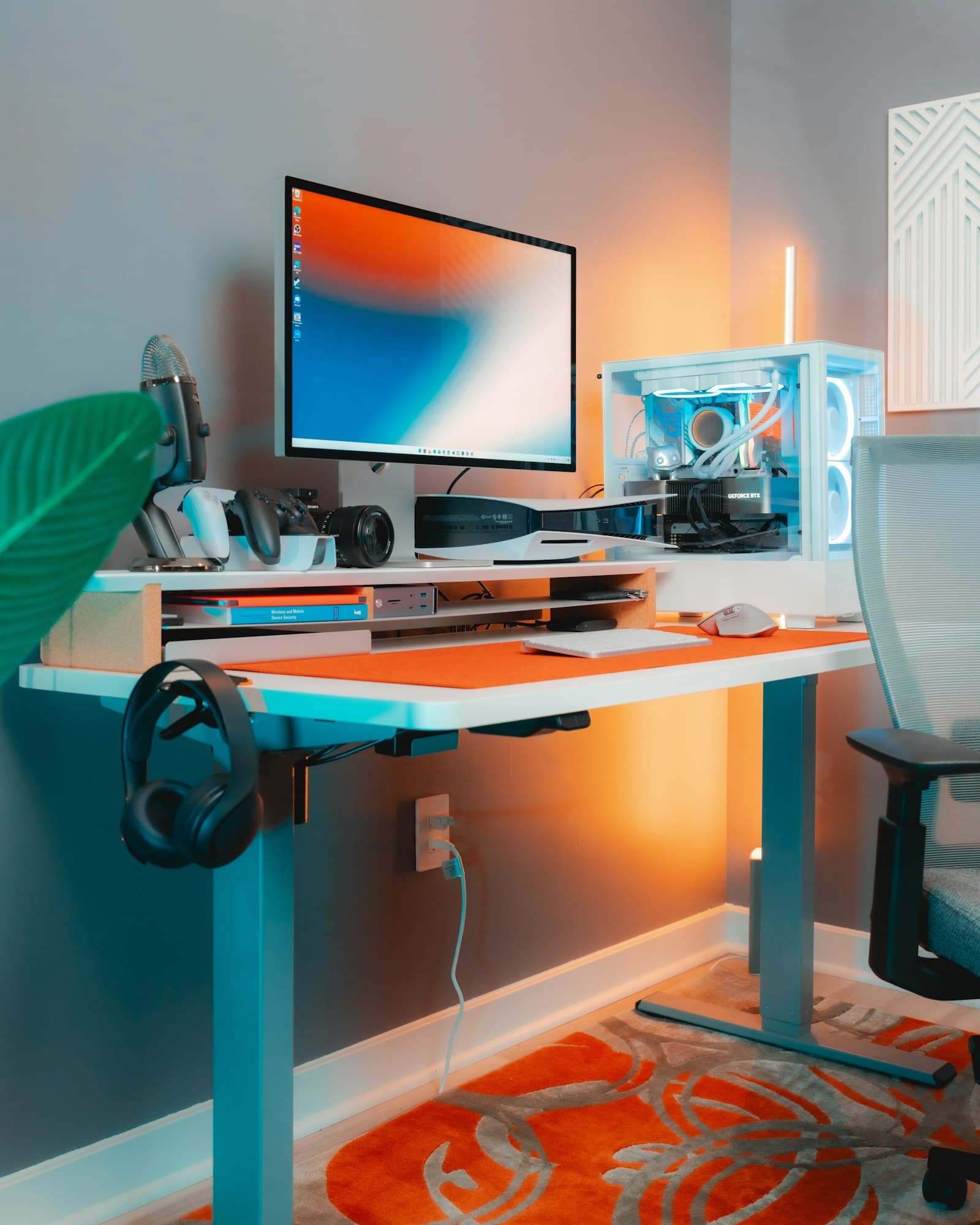 A gaming desktop PC with internal lighting visible, representing a high-end build capable of 240fps in Fortnite