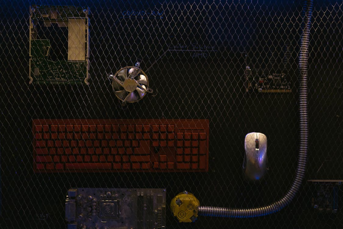Components laid out before building — organize before you start